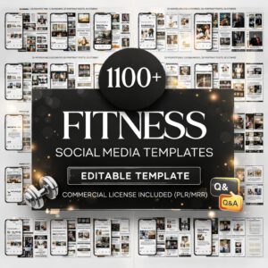 1100+ Fitness, Gym & Wellness Instagram Templates | PLR & MRR Rights