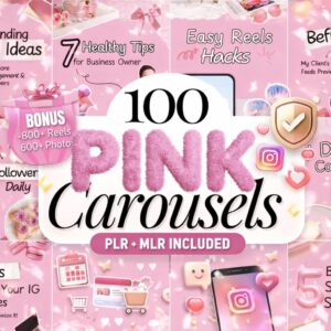 100 Aesthetic Pink Instagram Carousel Templates