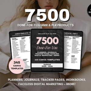 7,500+ DFY Digital Product Pages Vault | Canva Templates with PLR & MRR Rights