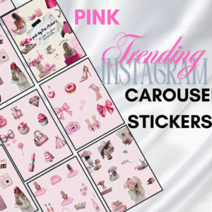 50 Aesthetic Pink Viral Carousel Instagram Stickers